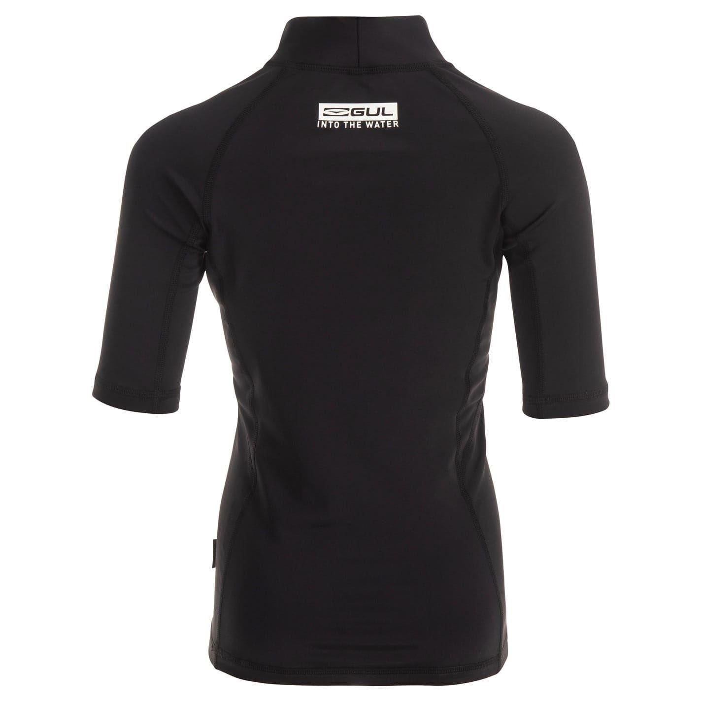Black - Back - Gul Childrens-Kids Short-Sleeved Rash Guard