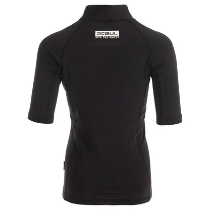 Black - Back - Gul Childrens-Kids Short-Sleeved Rash Guard