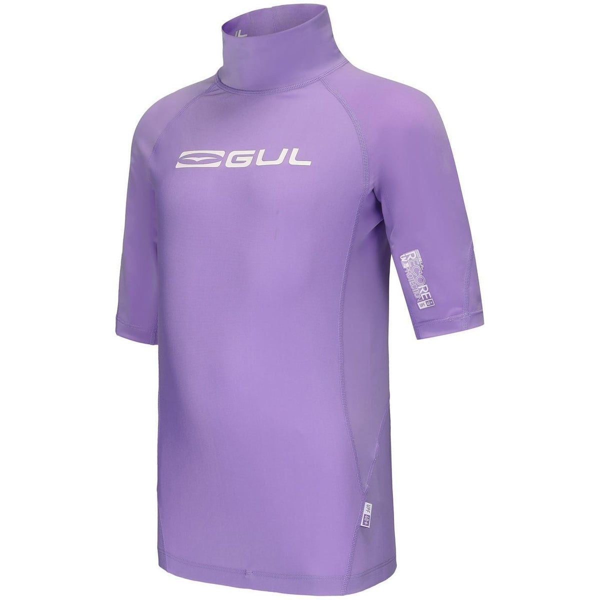 Purple - Side - Gul Childrens-Kids Short-Sleeved Rash Guard