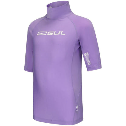 Purple - Side - Gul Childrens-Kids Short-Sleeved Rash Guard