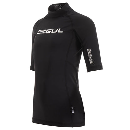 Black - Side - Gul Childrens-Kids Short-Sleeved Rash Guard