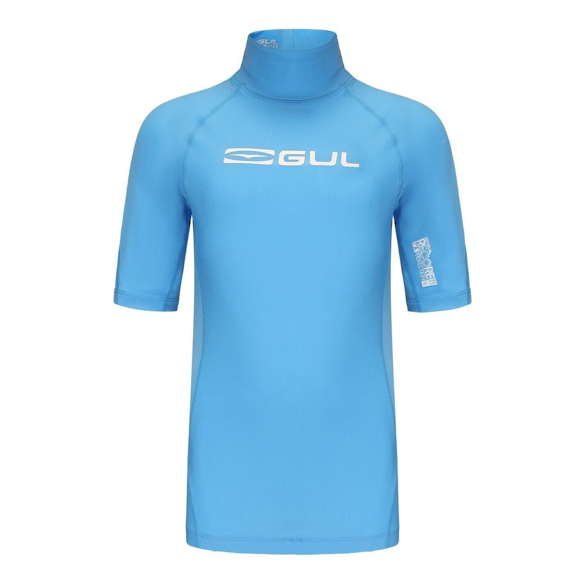 Azure Blue - Front - Gul Childrens-Kids Short-Sleeved Rash Guard