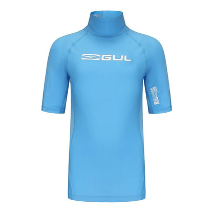 Azure Blue - Front - Gul Childrens-Kids Short-Sleeved Rash Guard