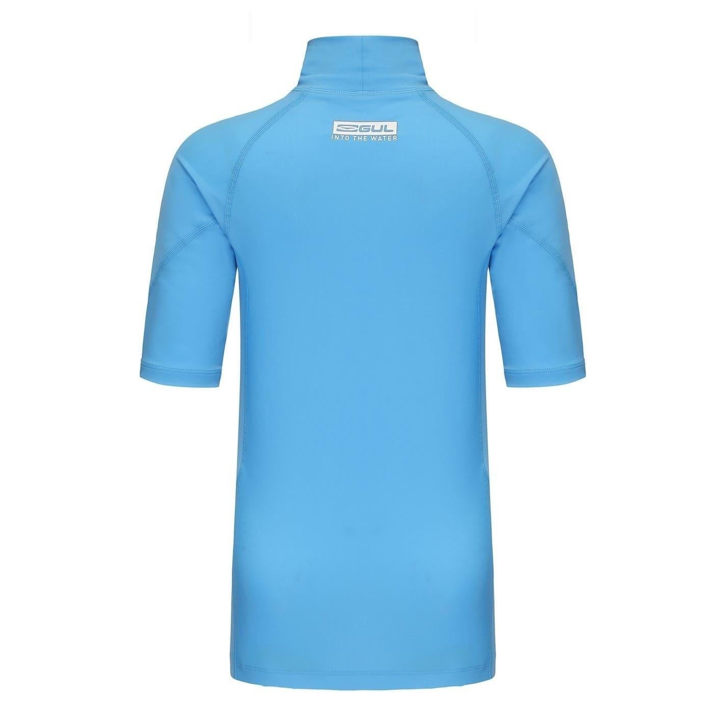 Azure Blue - Back - Gul Childrens-Kids Short-Sleeved Rash Guard