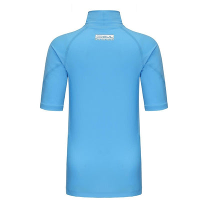Azure Blue - Back - Gul Childrens-Kids Short-Sleeved Rash Guard