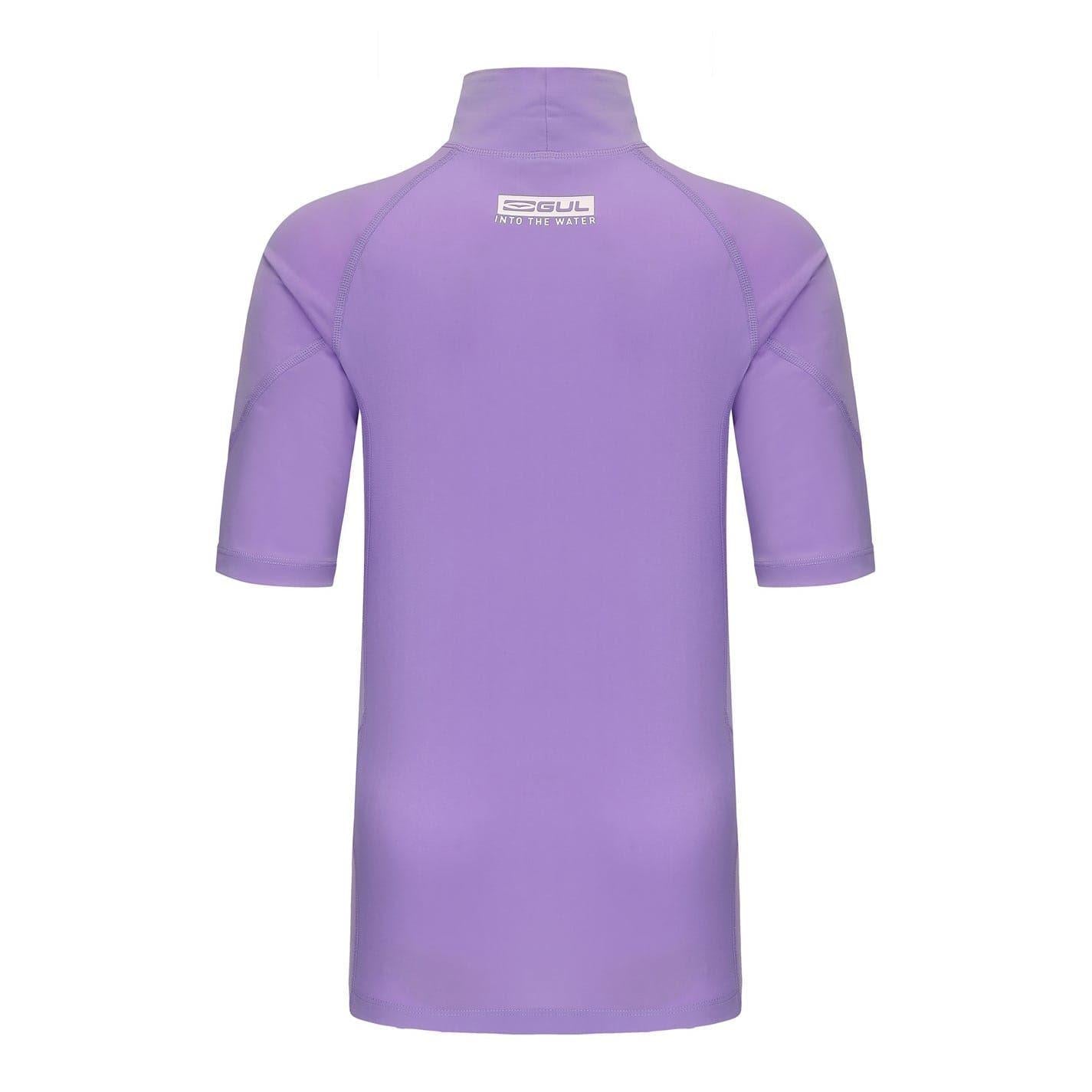 Purple - Back - Gul Childrens-Kids Short-Sleeved Rash Guard