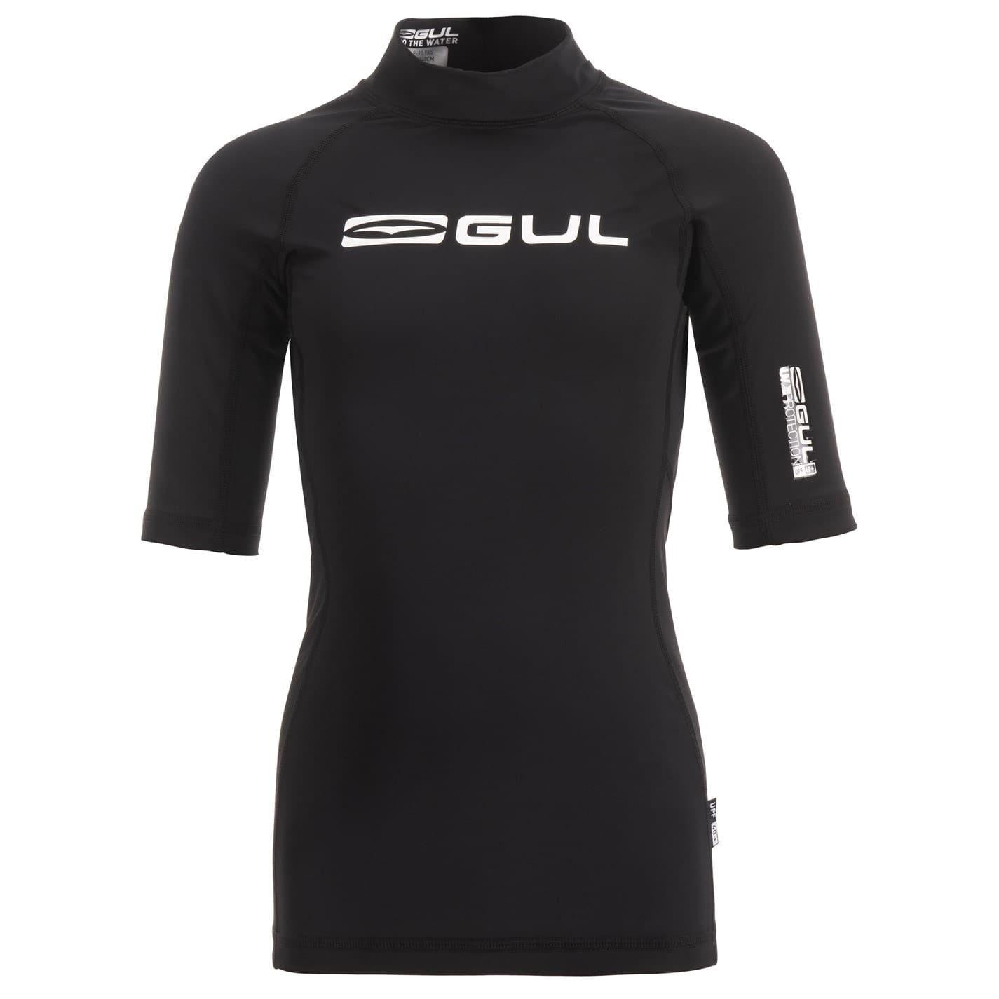 Black - Front - Gul Childrens-Kids Short-Sleeved Rash Guard