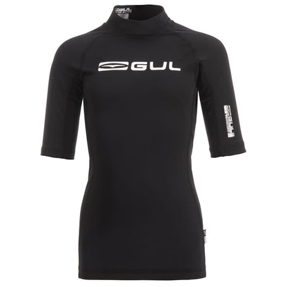 Black - Front - Gul Childrens-Kids Short-Sleeved Rash Guard