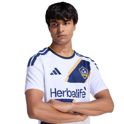 White-Blue - Side - LA Galaxy Mens 26-27 Adidas Home Jersey