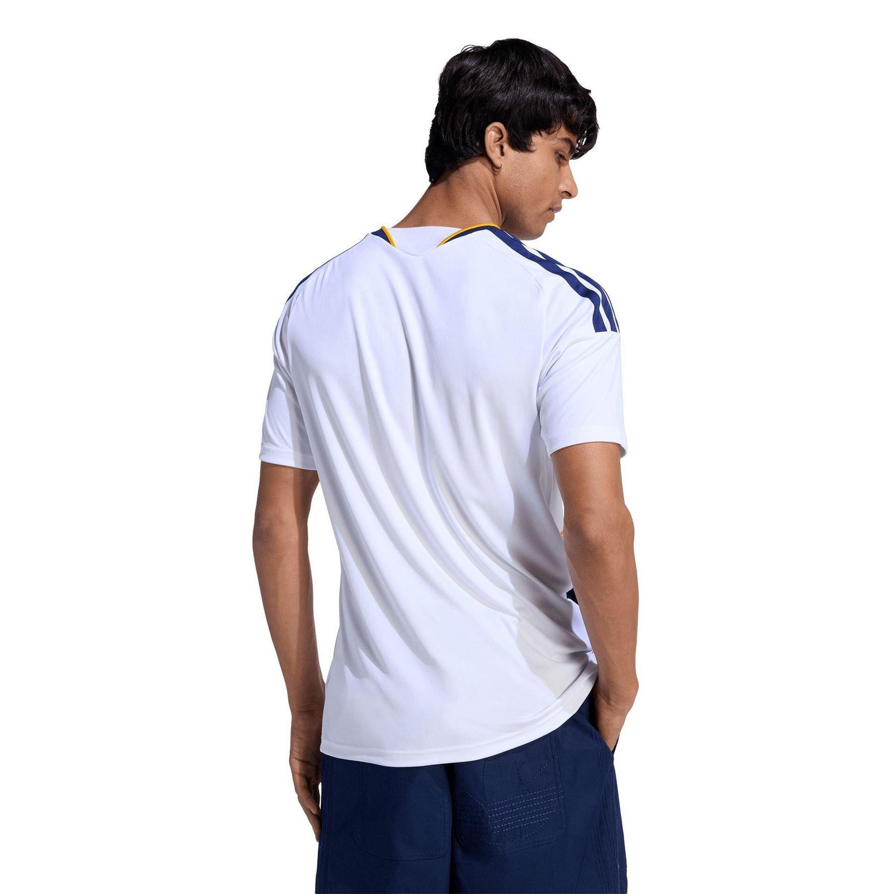 White-Blue - Pack Shot - LA Galaxy Mens 26-27 Adidas Home Jersey