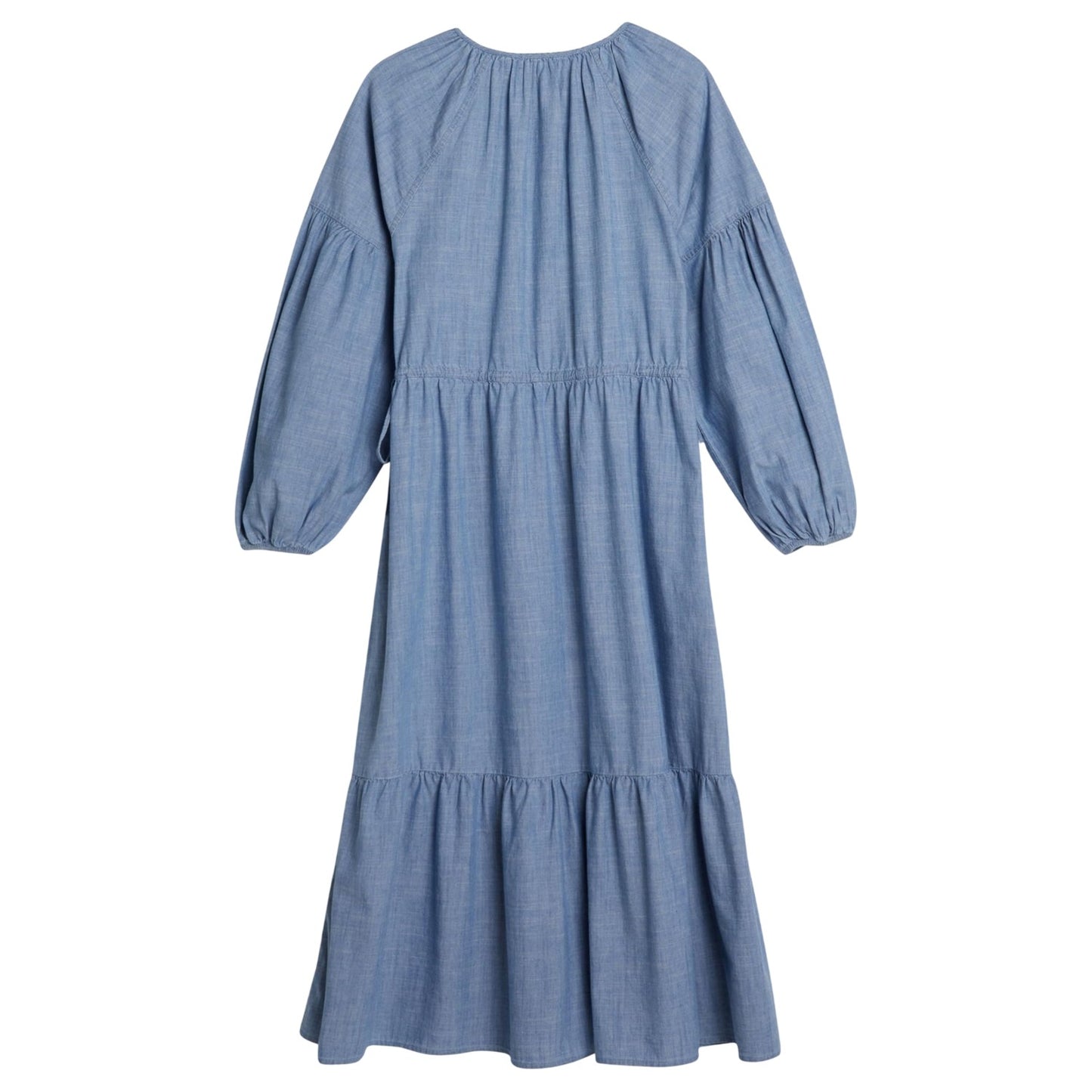 Light Blue - Back - Levis Womens-Ladies Jolene Crew Neck 3-4 Sleeve Maxi Dress