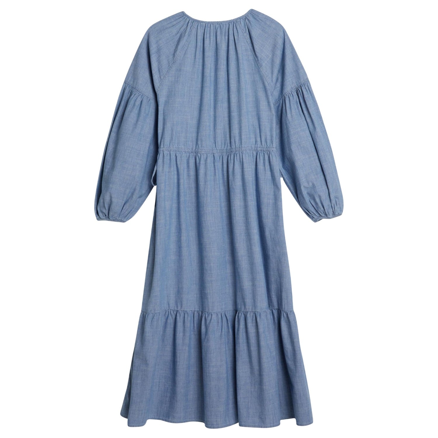 Light Blue - Back - Levis Womens-Ladies Jolene Crew Neck 3-4 Sleeve Maxi Dress