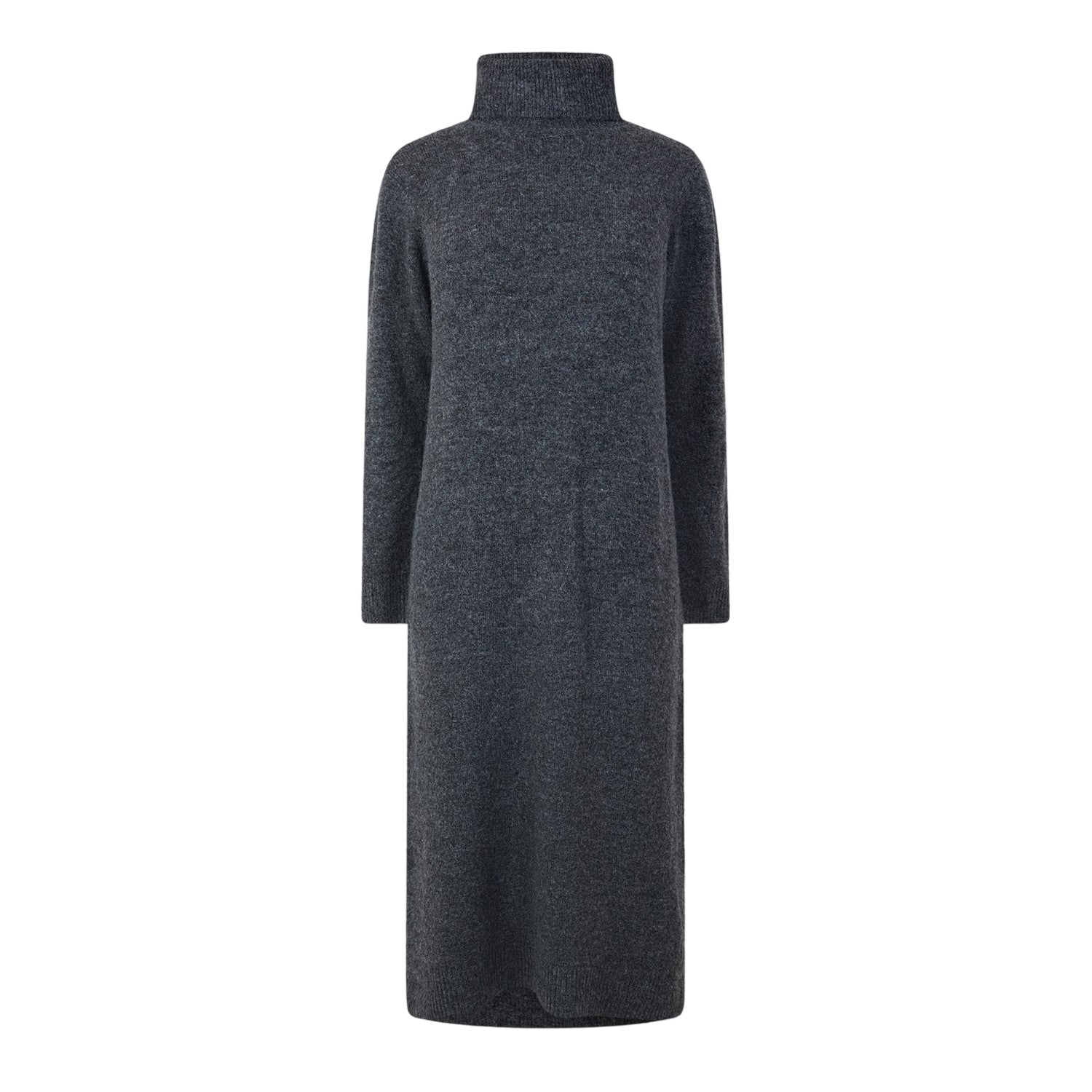 Blue - Front - Pieces Womens-Ladies Knitted Turtle Neck Sweater Dress
