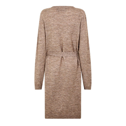 Fossil - Back - Pieces Womens-Ladies Knitted Turtle Neck Sweater Dress