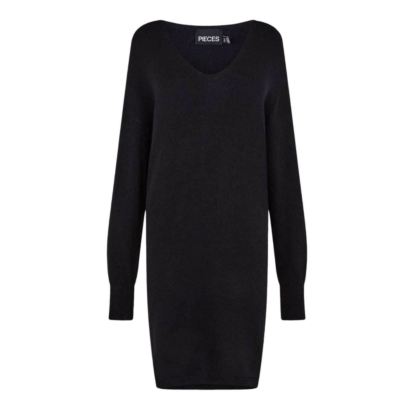 Black - Front - Pieces Womens-Ladies Knitted Turtle Neck Sweater Dress