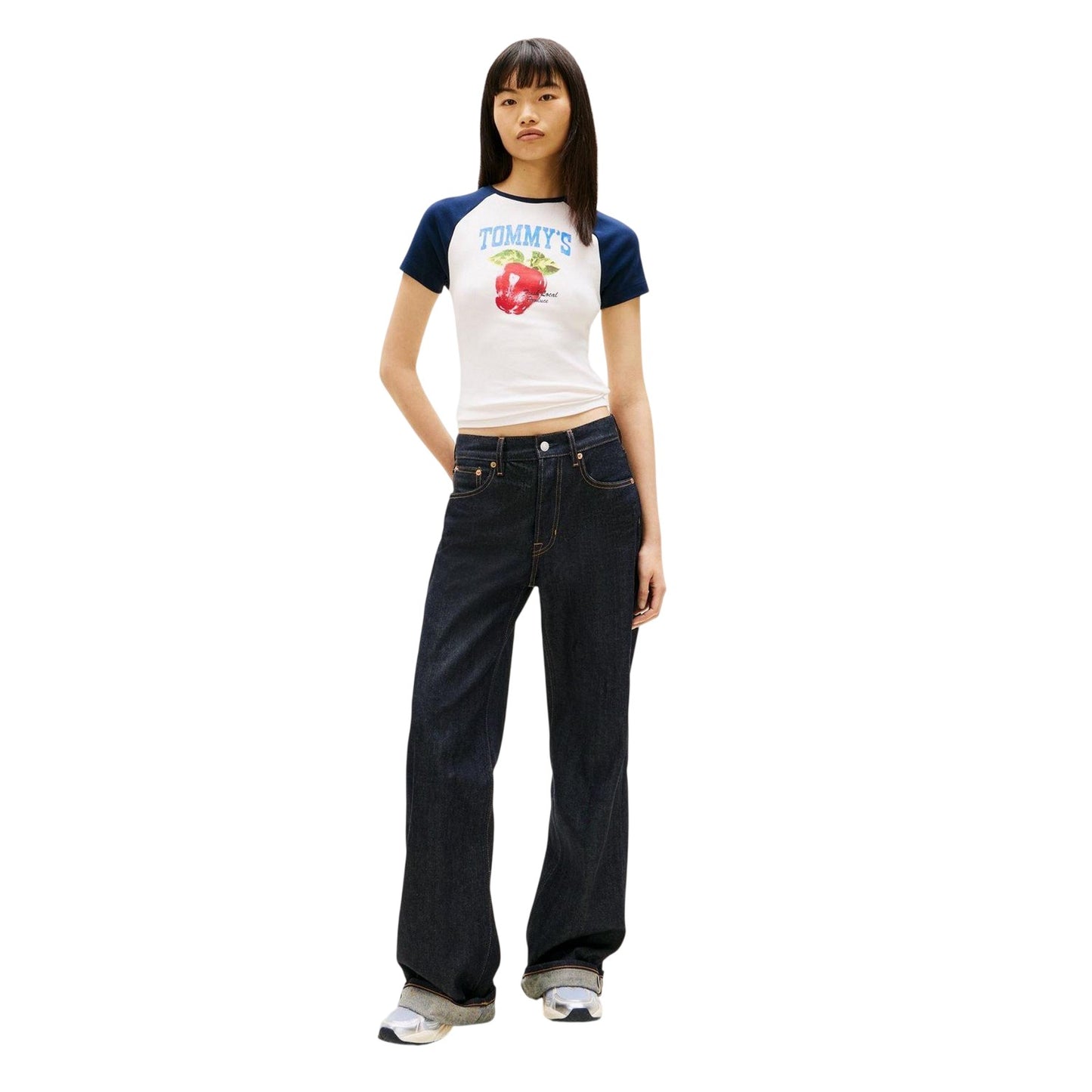Antique White - Lifestyle - Tommy Jeans Womens-Ladies Fruit Slim T-Shirt