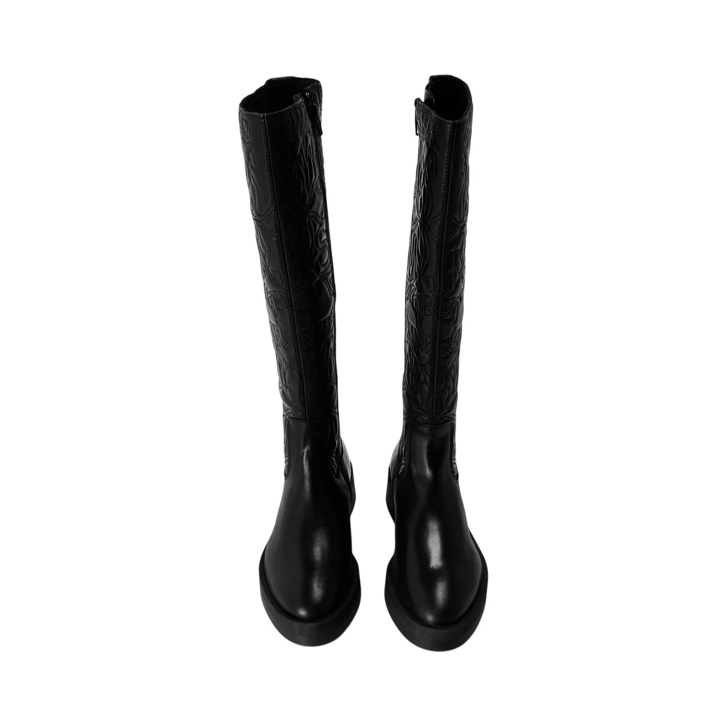 Black - Side - Steve Madden Womens-Ladies Malisha Leather Knee-High Boots
