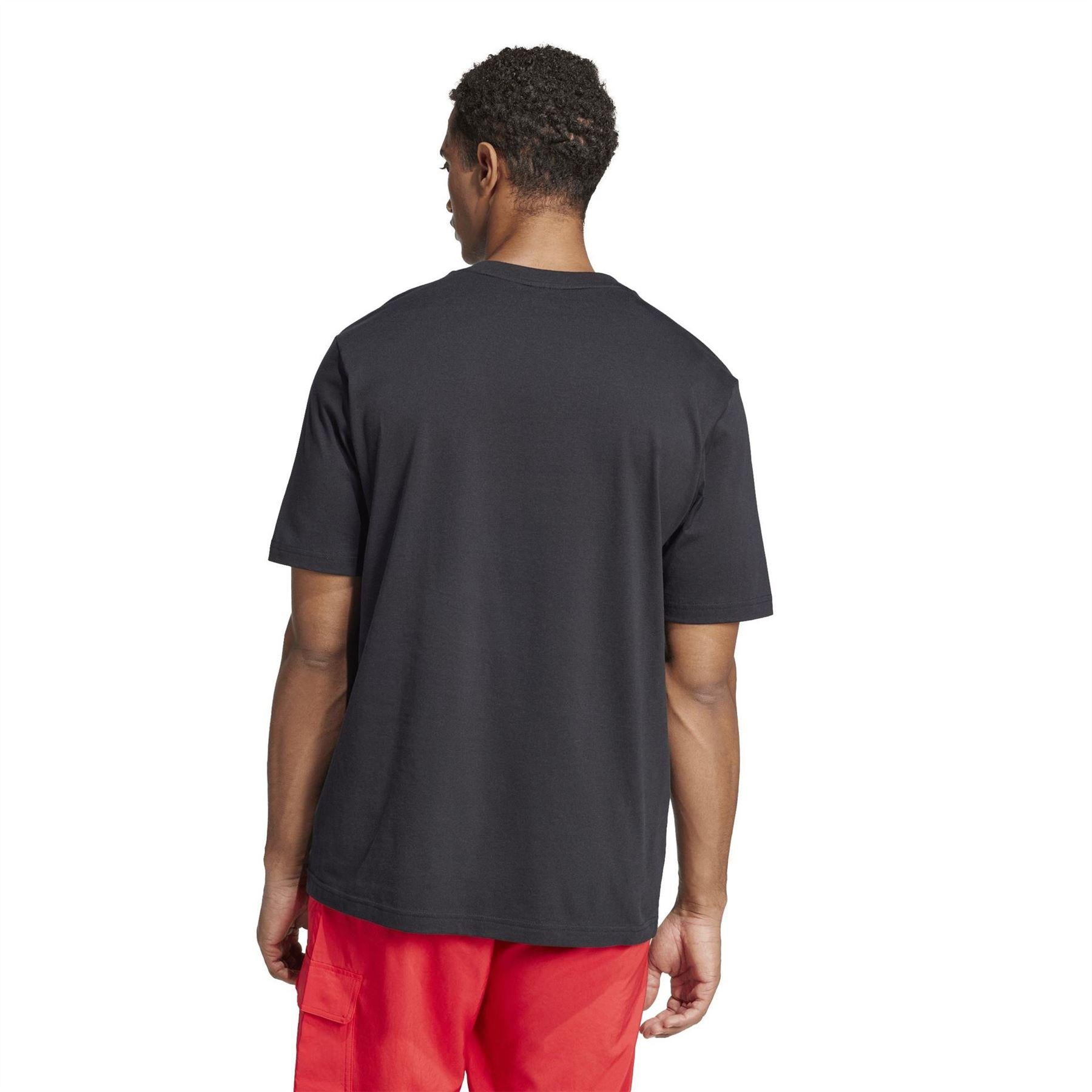 Black - Back - Adidas Mens Essentials Logo Single Jersey T-Shirt