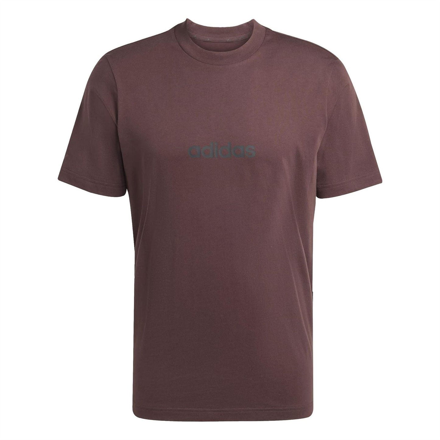 Brown - Front - Adidas Mens Essentials Logo Single Jersey T-Shirt