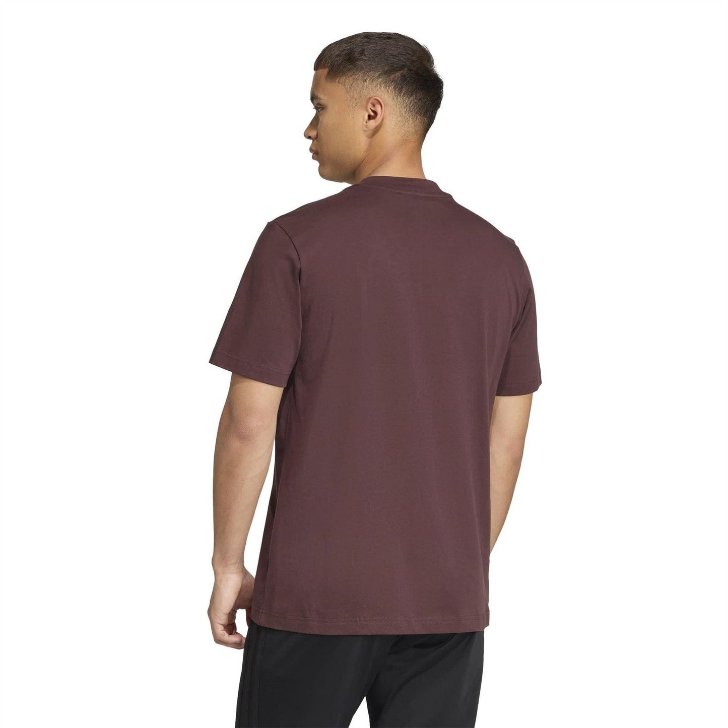 Brown - Back - Adidas Mens Essentials Logo Single Jersey T-Shirt