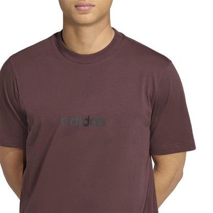 Brown - Side - Adidas Mens Essentials Logo Single Jersey T-Shirt