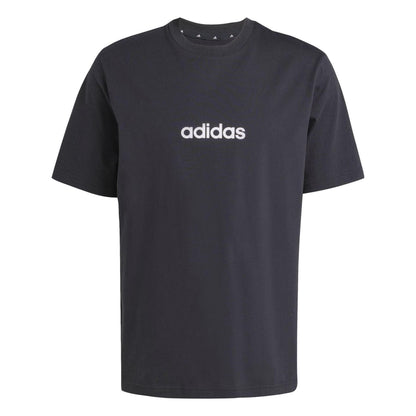 Black - Front - Adidas Mens Essentials Logo Single Jersey T-Shirt