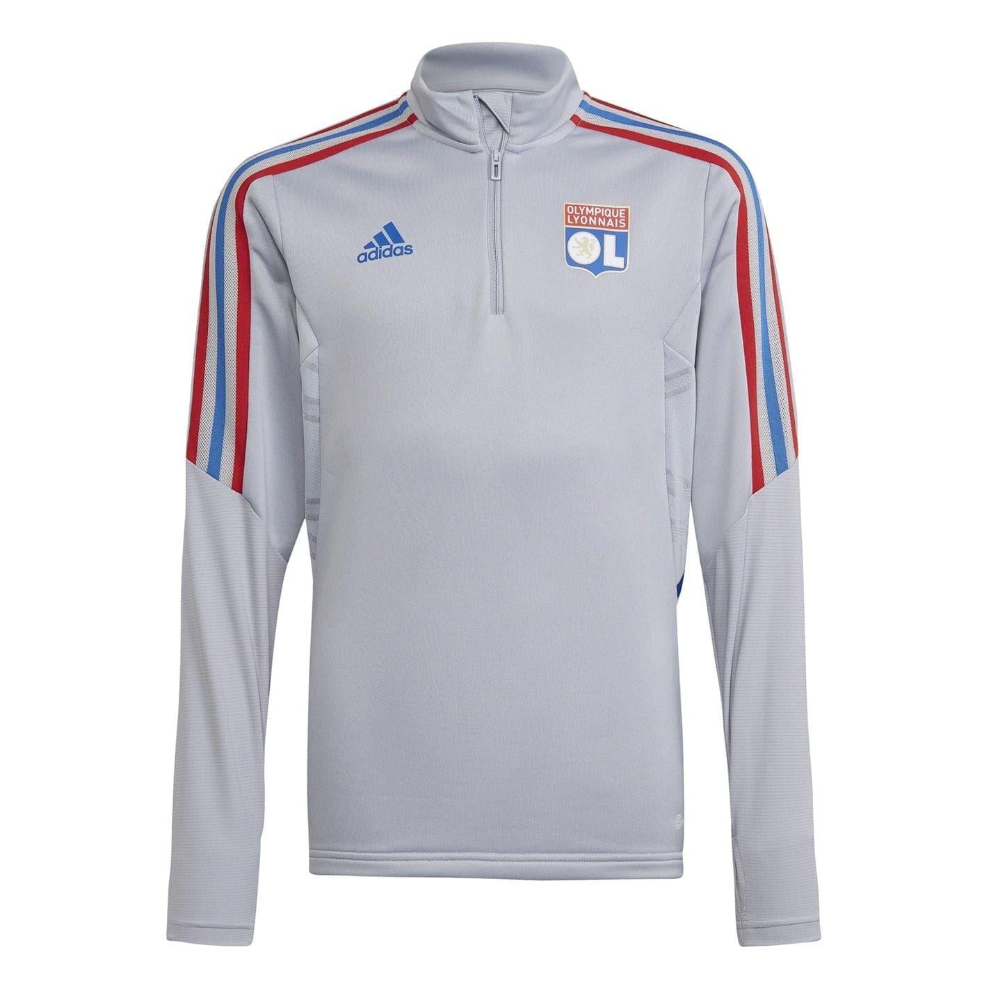 Silver - Front - Adidas Childrens-Kids Tiro 21 Olympique Lyonnais Training Top