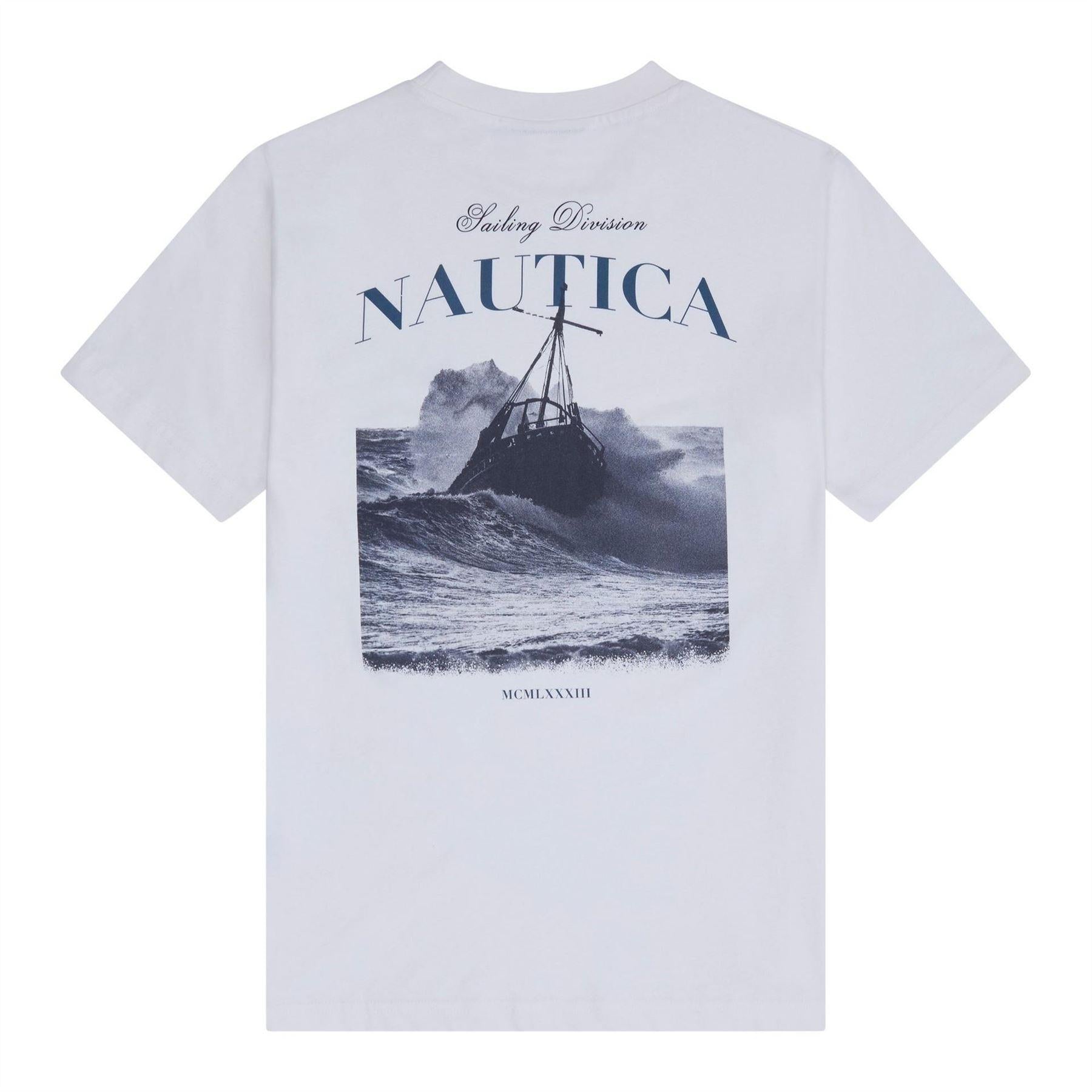 Off White - Back - Nautica Mens Kokay Graphic T-Shirt