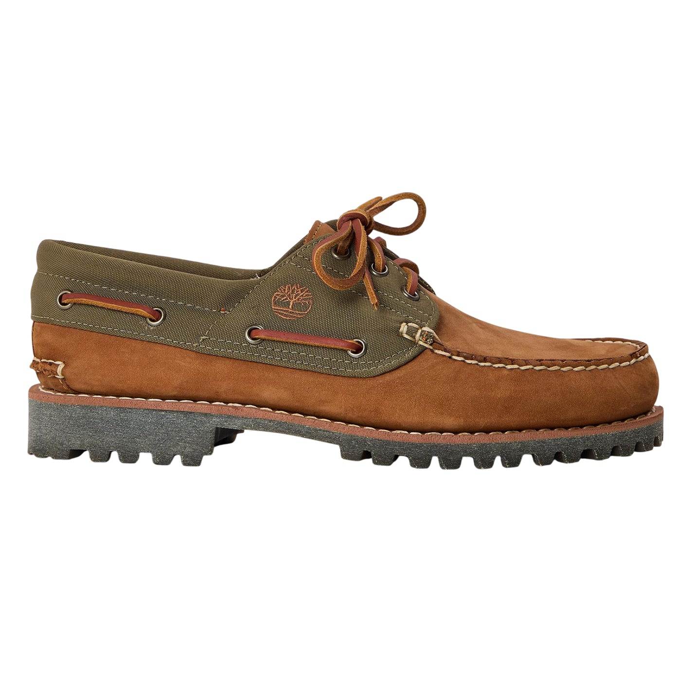 Medium Brown - Front - Timberland Mens Authentic Leather Boat Shoes