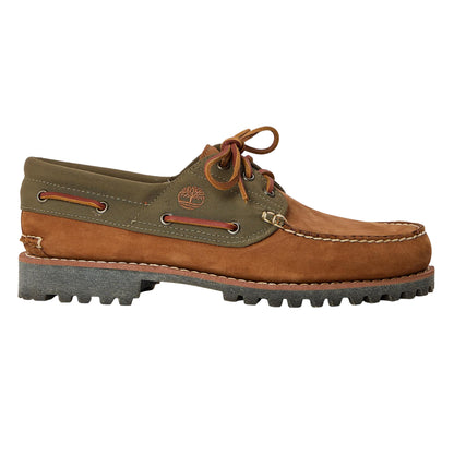 Medium Brown - Front - Timberland Mens Authentic Leather Boat Shoes