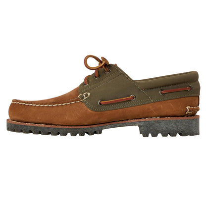 Medium Brown - Back - Timberland Mens Authentic Leather Boat Shoes