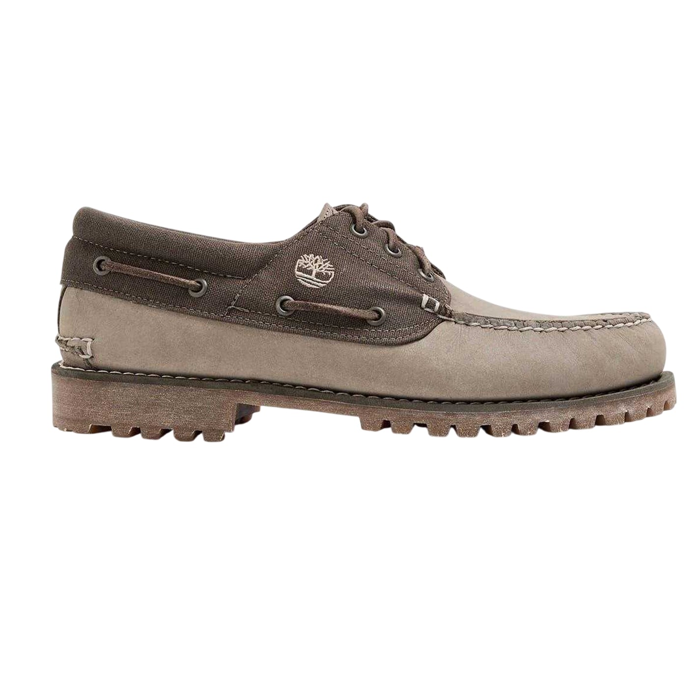 Olive - Front - Timberland Mens Authentic Leather Boat Shoes