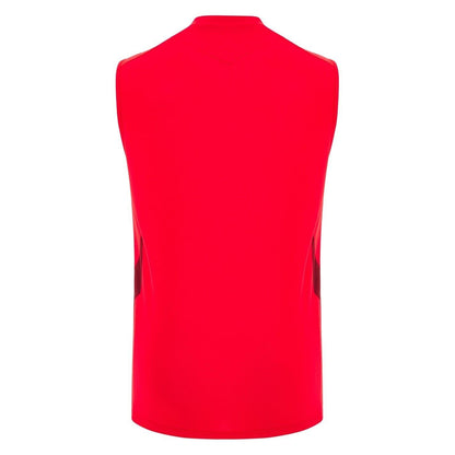 Red - Back - Macron Mens 2025 Wales RU Sleeveless Rugby Shirt
