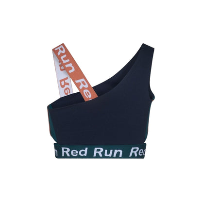 Navy - Front - Red Run Womens-Ladies Colour Block Sports Bra
