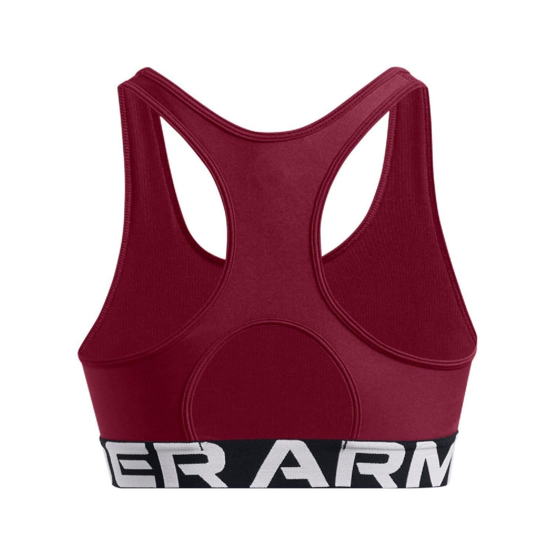 Red - Back - Under Armour Womens-Ladies Armour HeatGear Sports Bra
