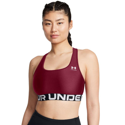 Red - Side - Under Armour Womens-Ladies Armour HeatGear Sports Bra