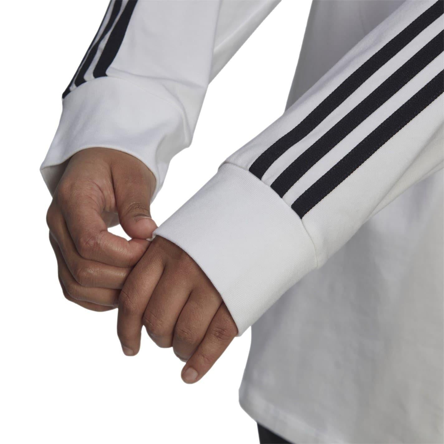 White - Lifestyle - Adidas Womens-Ladies 3 Stripes Long-Sleeved Top