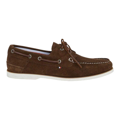 Brown - Front - Tommy Hilfiger Mens Cow Suede Flat Boat Shoes