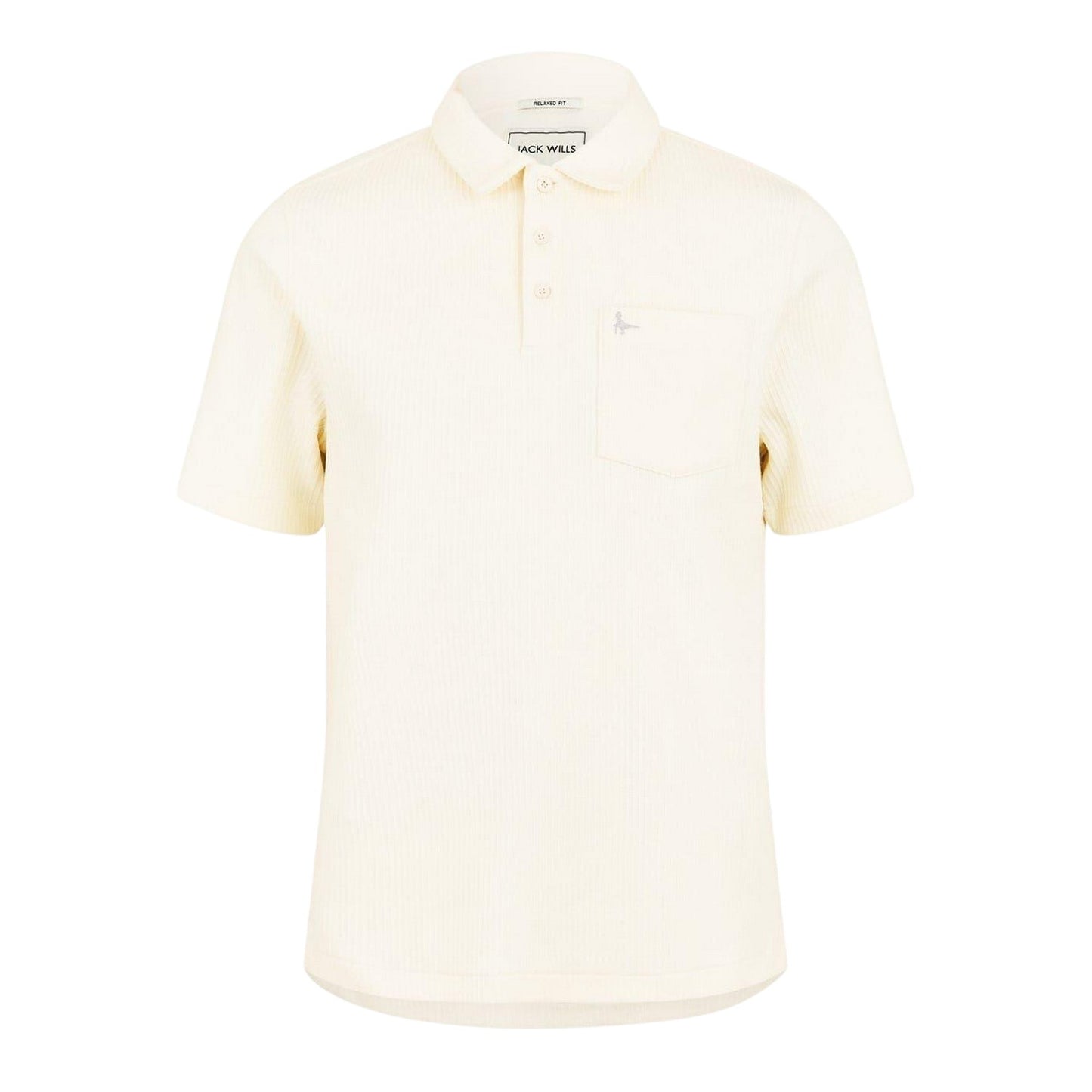 White - Front - Jack Wills Mens Textured Regular Short-Sleeved Polo Shirt
