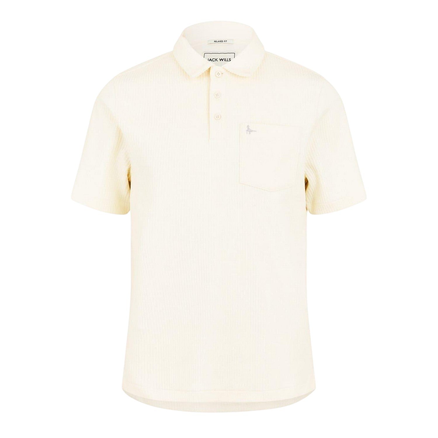 White - Front - Jack Wills Mens Textured Regular Short-Sleeved Polo Shirt