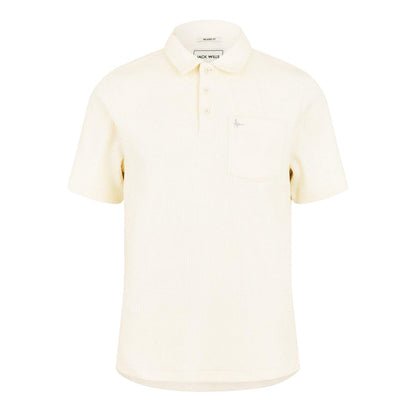 White - Front - Jack Wills Mens Textured Regular Short-Sleeved Polo Shirt