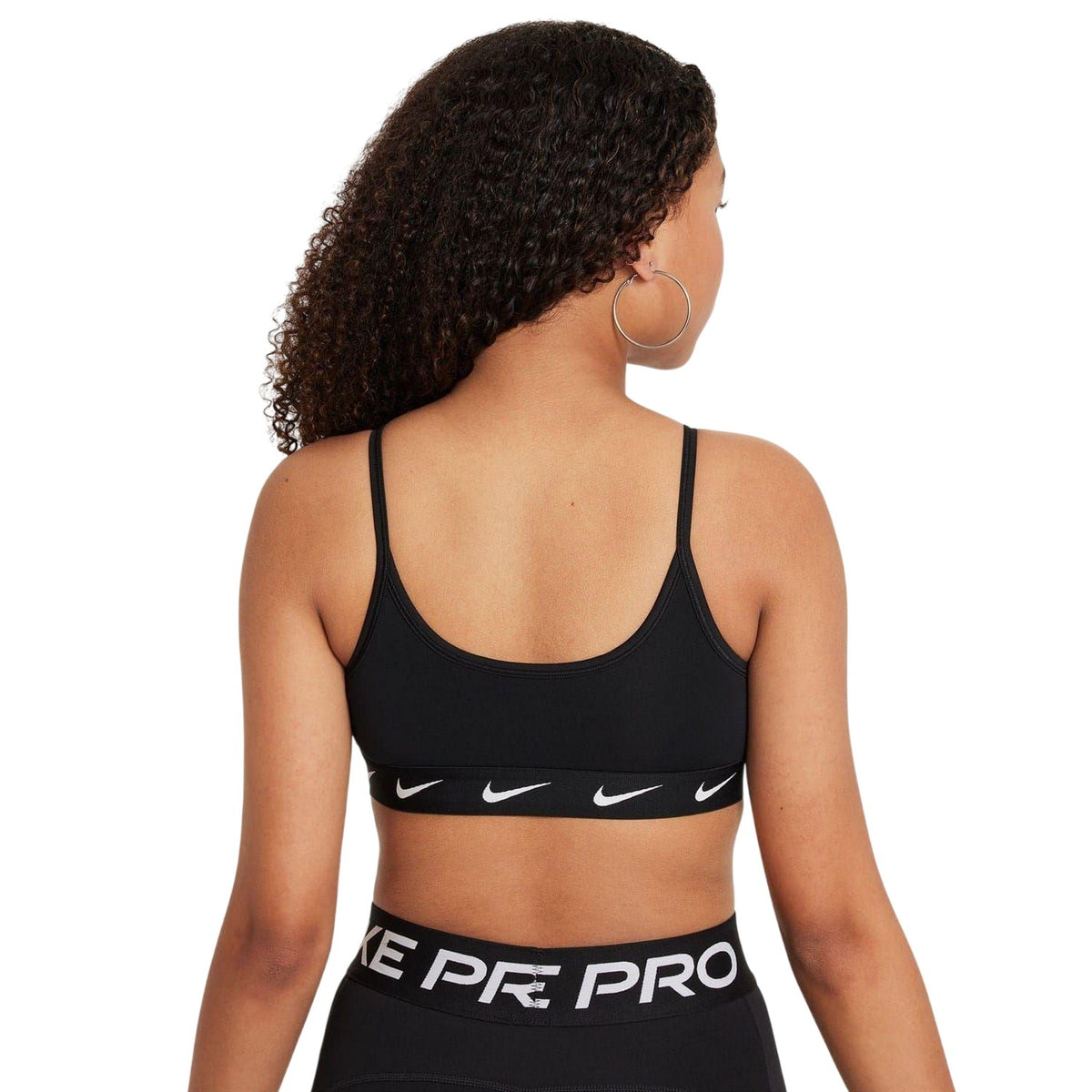 Black-White - Back - Nike Girls One Dri-FIT Sports Bra