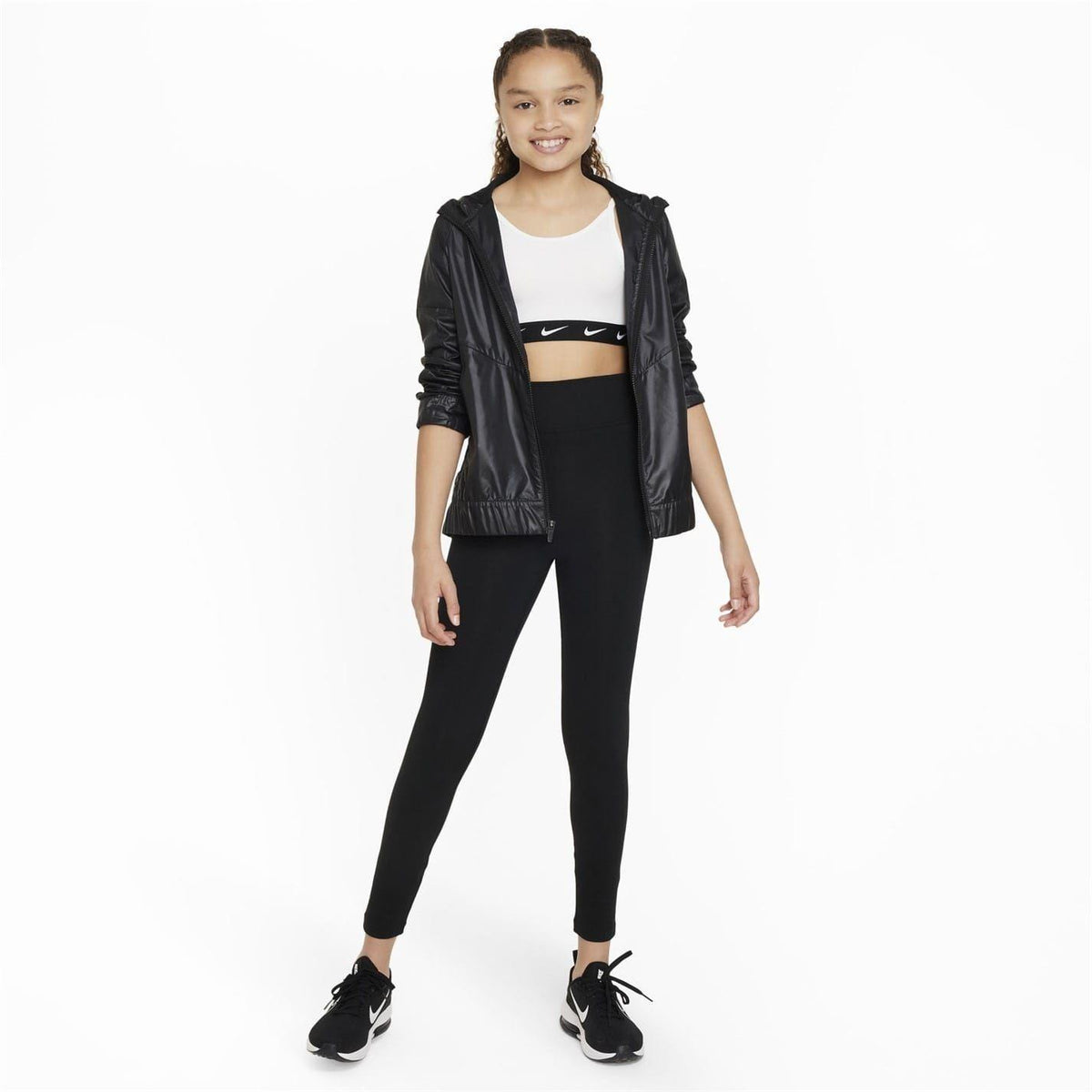 White-Black - Lifestyle - Nike Girls One Dri-FIT Sports Bra