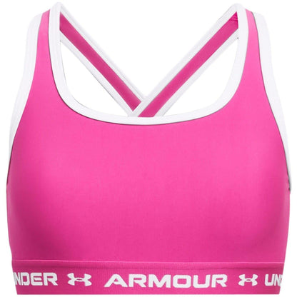 Hot Pink - Front - Under Armour Girls Cross Back Sports Bra