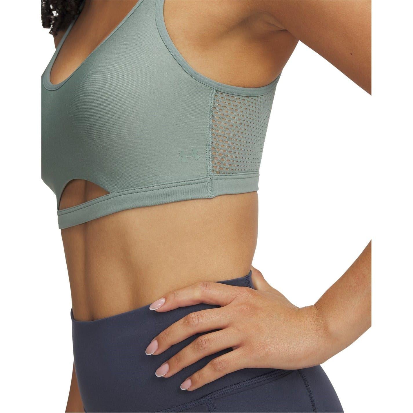 Green - Side - Under Armour Womens-Ladies Infinity Low Impact Sports Bra