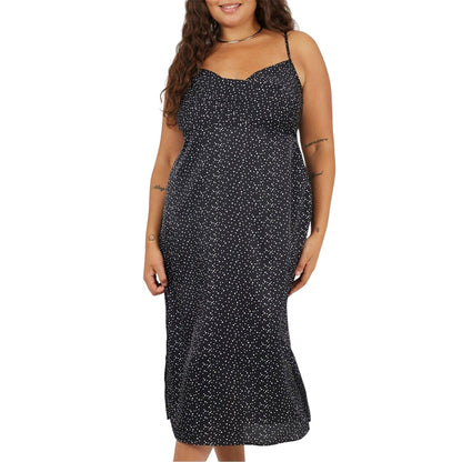 Black-White - Front - Brave Soul Womens-Ladies Polka Dot Spaghetti Strap Slip Dress