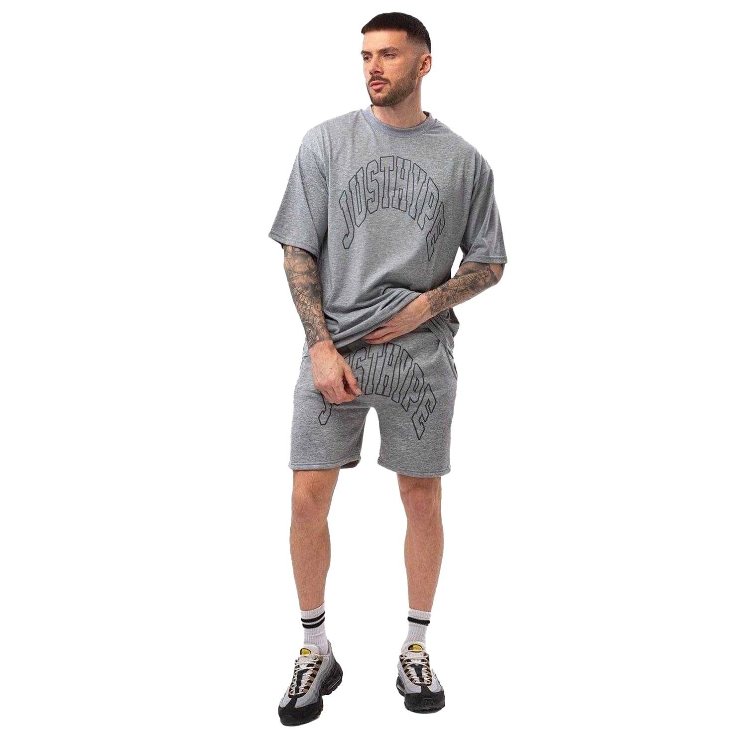 Grey Marl - Lifestyle - Hype Mens Letterman Sweat Shorts