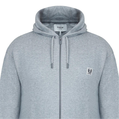 Grey Marl - Side - Firetrap Mens Logo Full Zip Hoodie