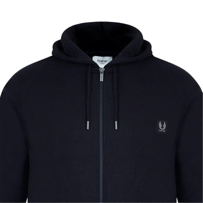 Black - Side - Firetrap Mens Logo Full Zip Hoodie