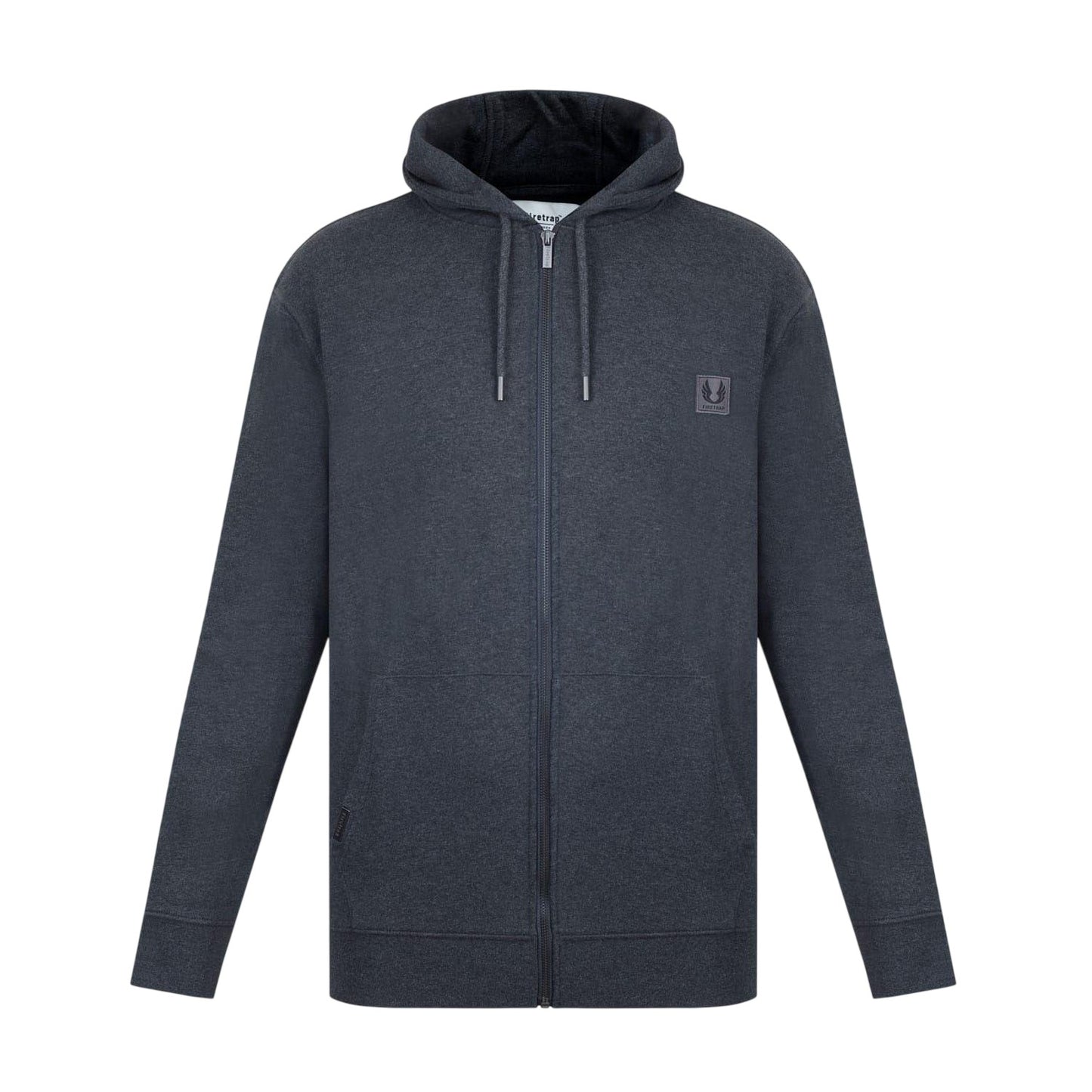 Charcoal Marl - Front - Firetrap Mens Logo Full Zip Hoodie